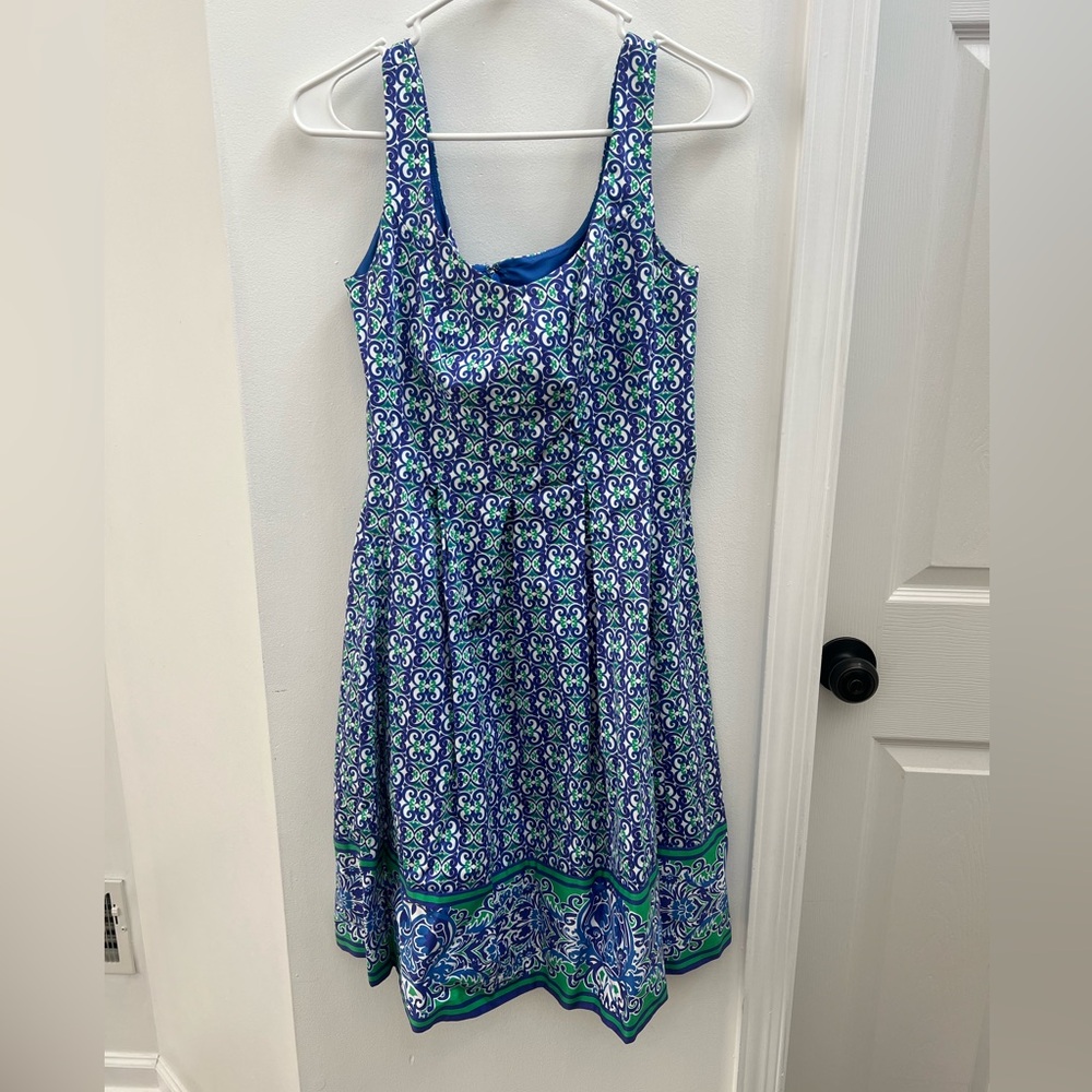 Nine West Dress Women’s Green/ Blue Design Sleeveless Dress Size 4